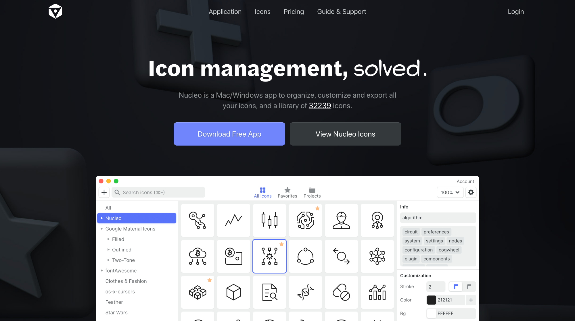 Nucleo - icon manager app
