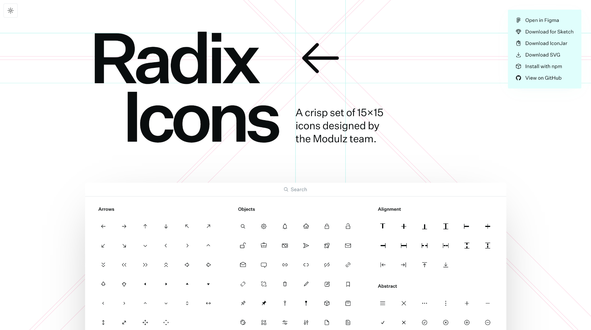 Radix icon pack website